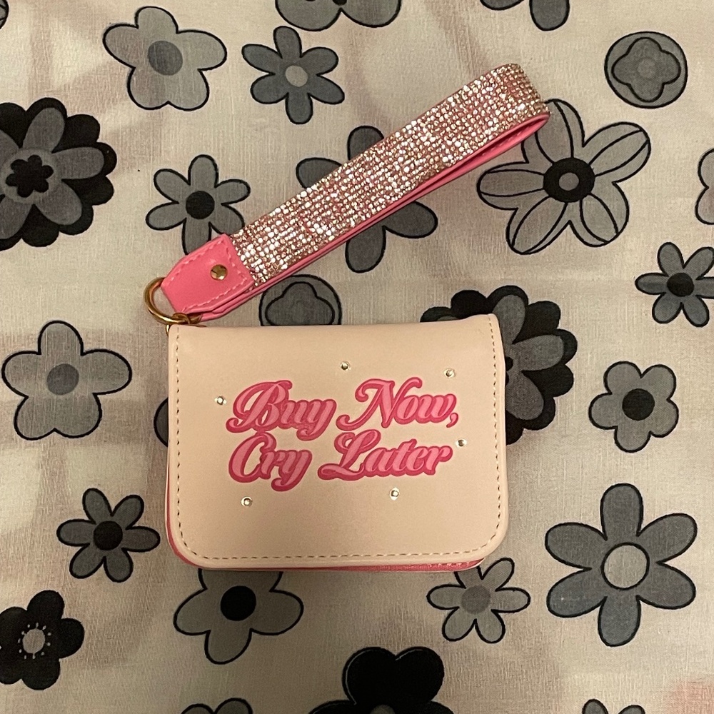 “Buy Now Cry Later” Crystal Wristlet Wallet
